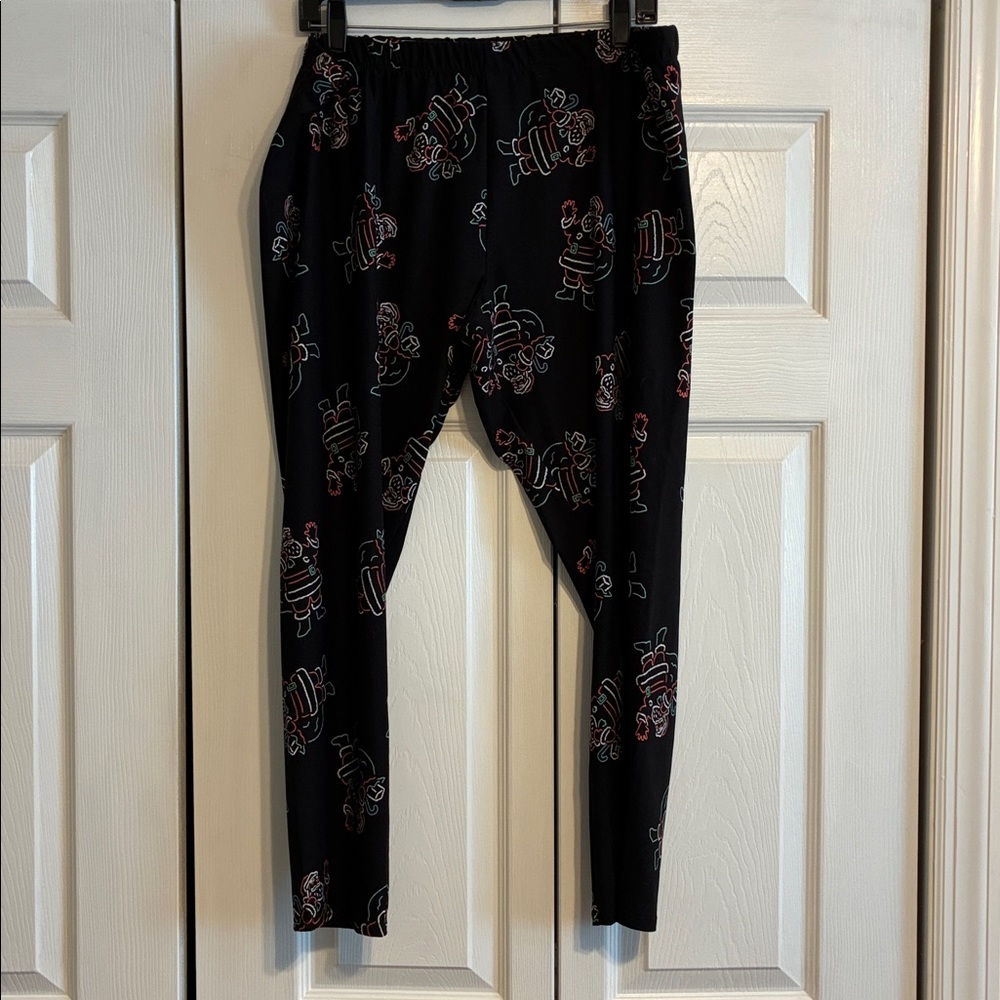 Leggings with Festive Santa Print
